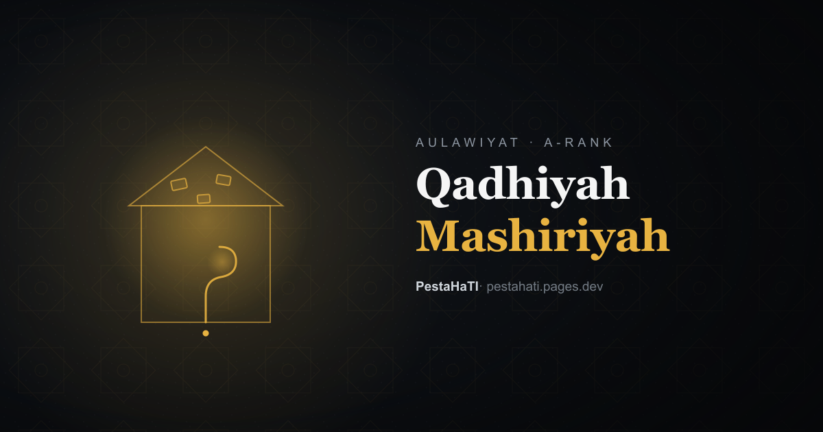 Qadhiyah Mashiriyah: Pertanyaan Nasib yang Kita Hindari